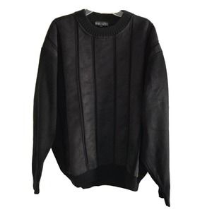 Bagazio | Men's Black Long Sleeve Crew Neck Pullover Rib Trim Sweater Size XL
